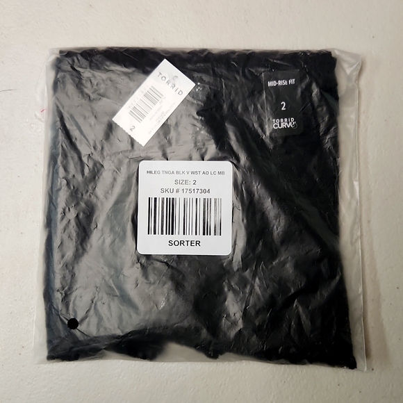 ❤️NWT VINTAGE TORRID PANTY - BLACK LACE TANGA HIGH CUT LEG - HIGH RISE PANTIES - Picture 3 of 10